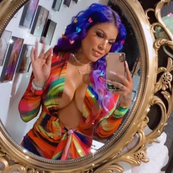 Multicolored long sleeve sexy dress - Picture 5 of 5